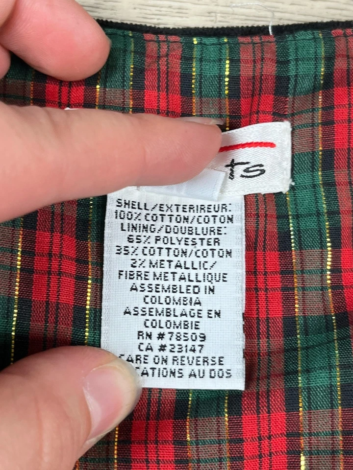 Chaleco Talbots Talla XL Negro Terciopelo Acolchado Metal Botones Tartán Forro a Cuadros Foto 3 de 4