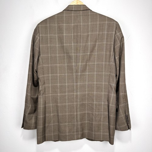 Peter Millar Blazer Sport Coat Men 38R Beige Plaid 100% Wool 2 Button Menswear - Picture 2 of 12