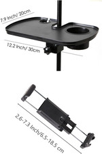 Microphone Stand Tray, Mic Stand Cup Holder, Music Stand Drink Holder, Clamp on