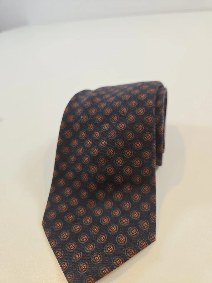 Corbata Polo Ralph Lauren Para Hombre Talla Única Azul Marino Lana Medallón Geométrica Hecha a Mano Italia Foto 4 de 4