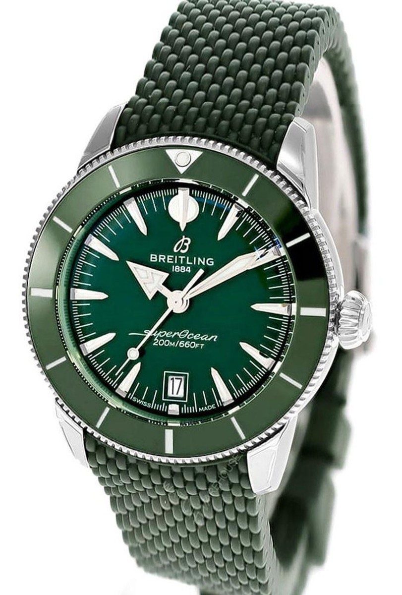 New Breitling SuperOcean Heritage B31 44 Green Rubber Men's Watch