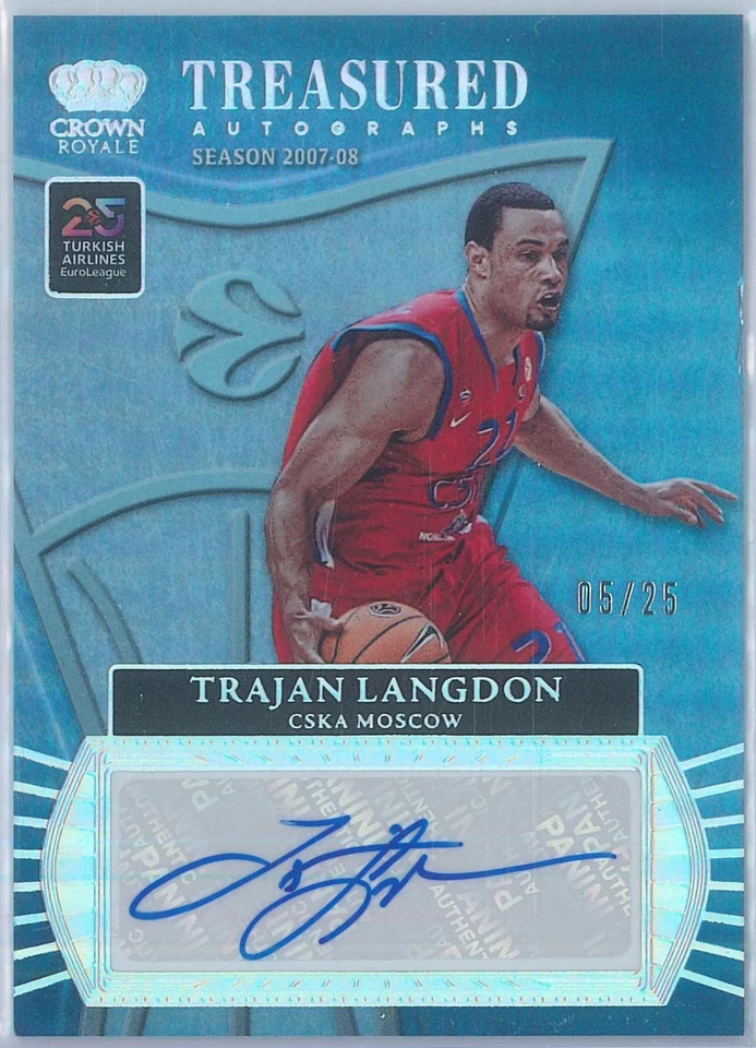 2024-25 Panini Crown Royale Euroleague BK Trajan Langdon Treasured Autog. 05/25 - Image 2 of 3
