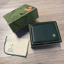 Including Tax ROLEX Genuine Green Leather Box with Cloth & Certificate Case