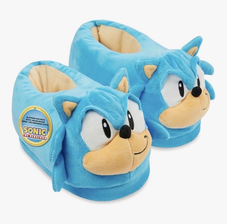 Get Trend SONIC THE HEDGEHOG 3D SLIPPERS Blue Sz 1-1.5 NEW