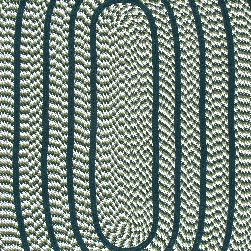 Braided Collection 3' x 5' Oval Ivory / Dark Green BRD401B Handmade Country C... - Image 2 of 3