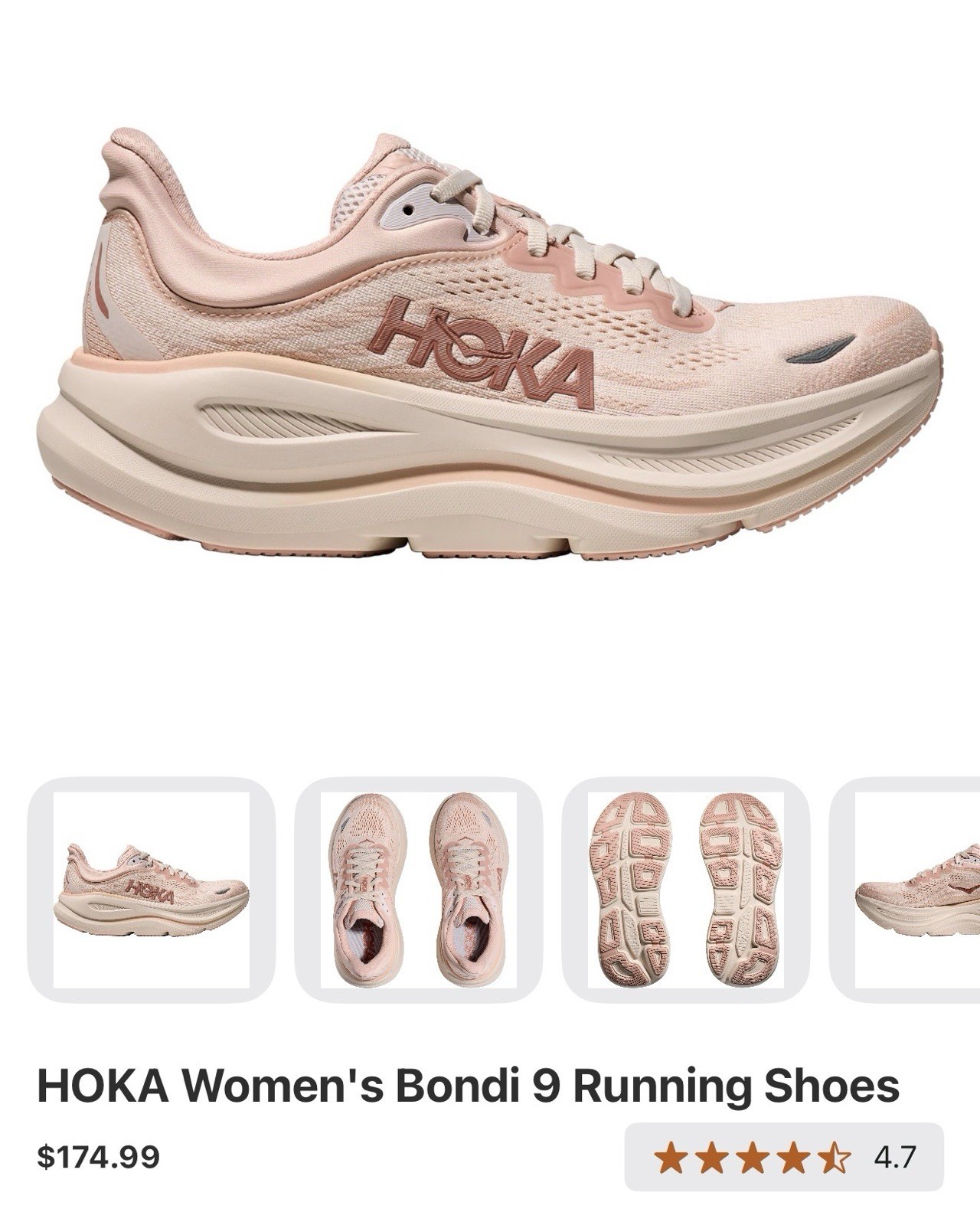 Hoka One One Bondi 9 Women's Running Shoes size 7 medium B thumbnail 7