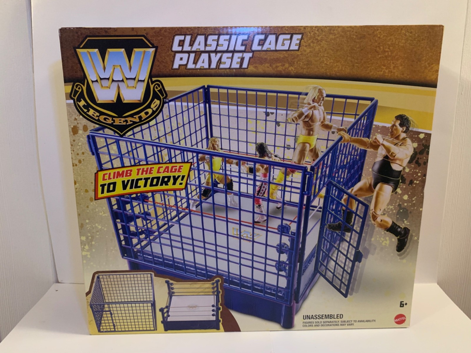 New WWE Elite Retro Blue Classic Cage Playset Complete Steel Cage Mattel