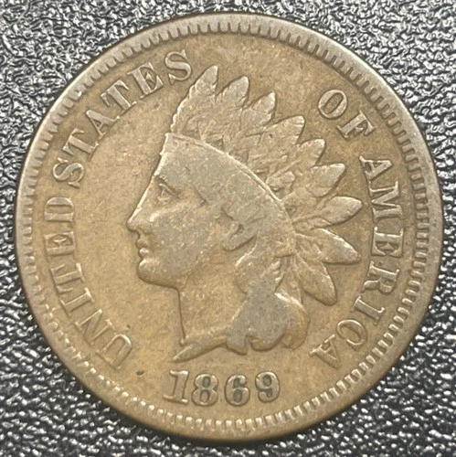 1869 Indian Head Cent Penny 1c Choice Fine Original Problem Free Key Date