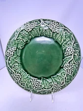 Bordallo Pinheiro Grape Green Chop Plate 13 7/8” 2 Inv#23 See Pics