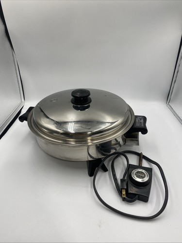 Saladmaster 7817 Padella Elettrica 11" Nucleo Olio Acciaio Inox con Coperchio Vapo