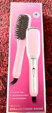 Hair Straightening Brush Pink Juicy Couture Ceramic Heated New in Box