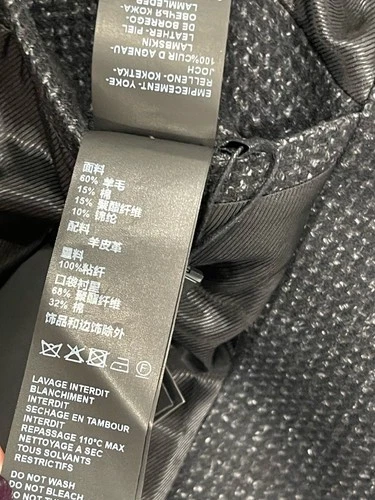 THE KOOPLES MEN’S ELEGANT WOOL BLEND COAT BLACK SPACKLE GRAY SIZE S NWT  $745 image 16