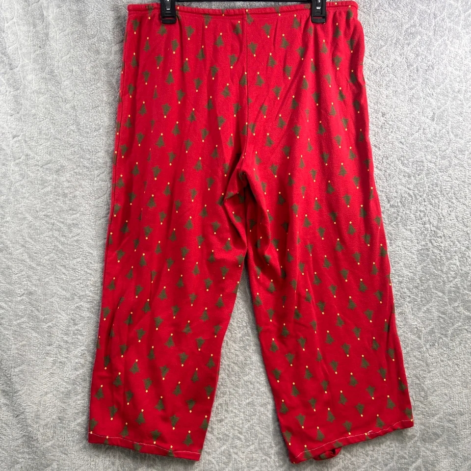 Cabernet女式M长袖缺口领睡衣套装红色圣诞树印花 — 第 2/4 张图片