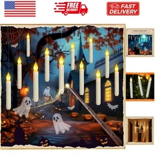 Floating Candle with Wand Remote, 12 Pcs Magical Candlesticks Witch Decors, W...