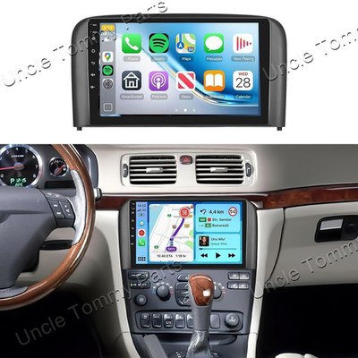 Para Volvo S80 2004-2008 Android Auto Carplay 9''Radio estéreo para coche GPS 64G