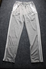 Adidas Tapered Leg Jogger Pants Youth Medium 13/14Y/164 Grey White Stripe