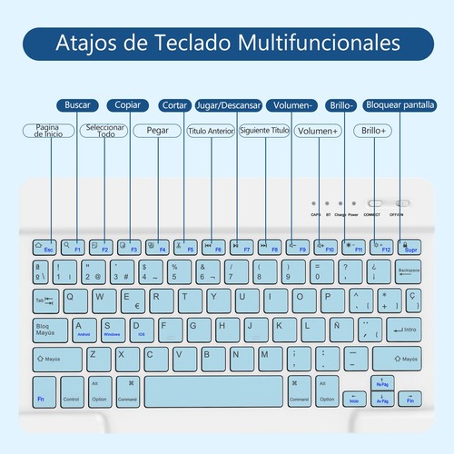 TQQ Tastiera iPad 10 generazione custodia iPad 10 generazione con tastiera - Afbeelding 21 van 24