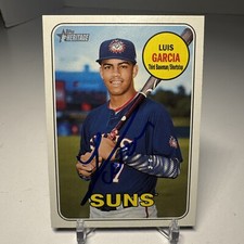 Luis Garcia Auto Signed 2018 Topps Heritage Minors Card #82 Washington Nationals