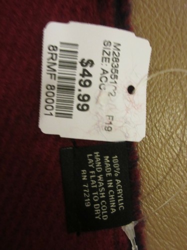 Bufanda reversible para hombre azul marino y borgoña lista - Imagen 12 de 12