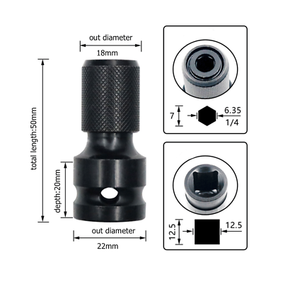 ColumPRO 2-Pack Impact Wrench Adapter Set – 3/8" Square To 1/4" Hex Quick-Change Bit Holder, Cr-Mo Steel For High Torque Applications