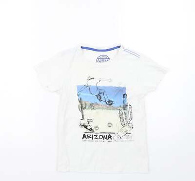 Matalan Jungen weißes Baumwollmischung T-Shirt Größe 8 Jahre - Skate