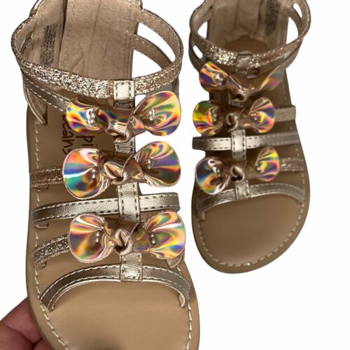 Jumping Beans Toddler Girls Gladiator Sandals Size 7 Gold /Brown Stylish & Cute
