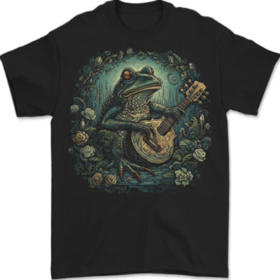 Scheletro On The Luna Giocare Chitarra T-Shirt 100% Cotone Scheletro On The Luna Giocare Chitarra T-Shirt 100% Cotone