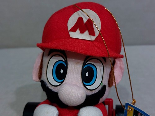 Muñeca de peluche Super Mario Kart Mario Takara 1993 juguete vintage Japón con etiqueta 5,2 pulgadas - Imagen 10 de 10