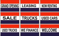 3ft X 5ft Polyester Flags Grand Opening, Sale, Truck, Used Car, Welcome, Finance 3ft X 5ft Polyester Flags Grand Opening, Sale, Truck, Used Car, Welcome, Finance