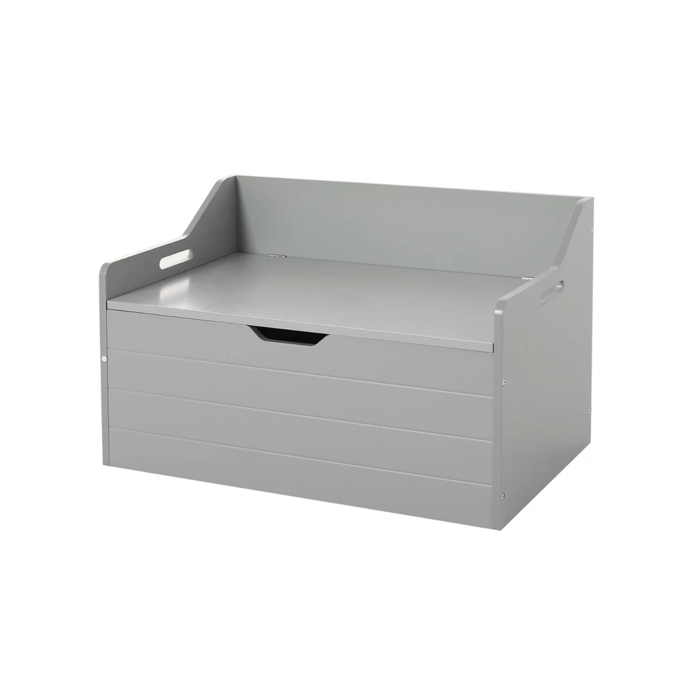 Armario de almacenamiento de juguetes de madera para banco caja de juguetes con tapa abatible y 2 bisagras de seguridad Foto 3 de 4