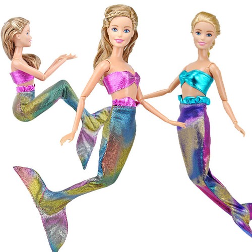 Colorful Mermaid Tail Doll Dress For 11.5" Doll Clothes Evening Dresses Gown Toy - Picture 6 of 14