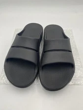 OOFOS Size M-14 W-16 Black Soft Rubber Comfort Recovery Flip Flops Sandals