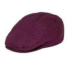 BOTVELA Men Cotton Twill Newsboy Flat Ivy Driving Hat Fitted Cap 7 5/8 Burgundy