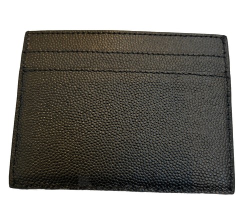 Cartera portatarjetas Saint Laurent Paris de cuero negro con estampado de logotipo PVP £ 210 - Imagen 4 de 9
