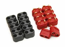 10 FEMALE T PLUG DEANS STYLE CONNECTOR & INSULATING CAPS 10AWG LIPO USA RC