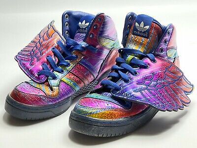 Blossom Seaboard Kostume Adidas Jeremy Scott Sneakers Rainbow Hologram Rainbow Foil Wings Shoes  Q23650 | eBay