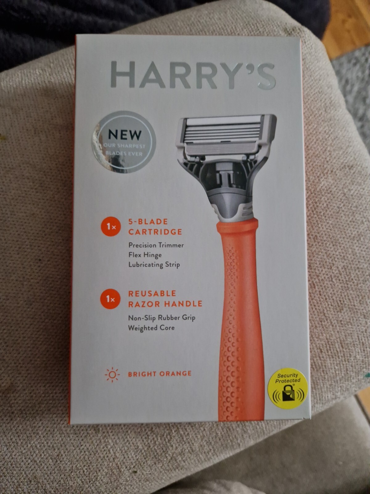 Harry's Razor Truman Bright Orange Handle Including  Cartridge