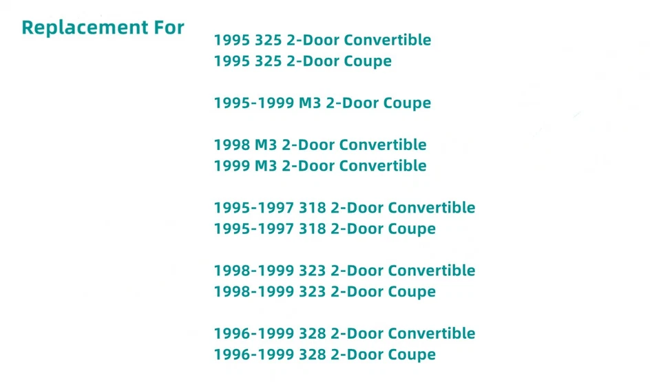 Driver/Left Door Window Glass For BMW M3 325 328 323 318 Coupe/Convertible - Изображение 2 из 4