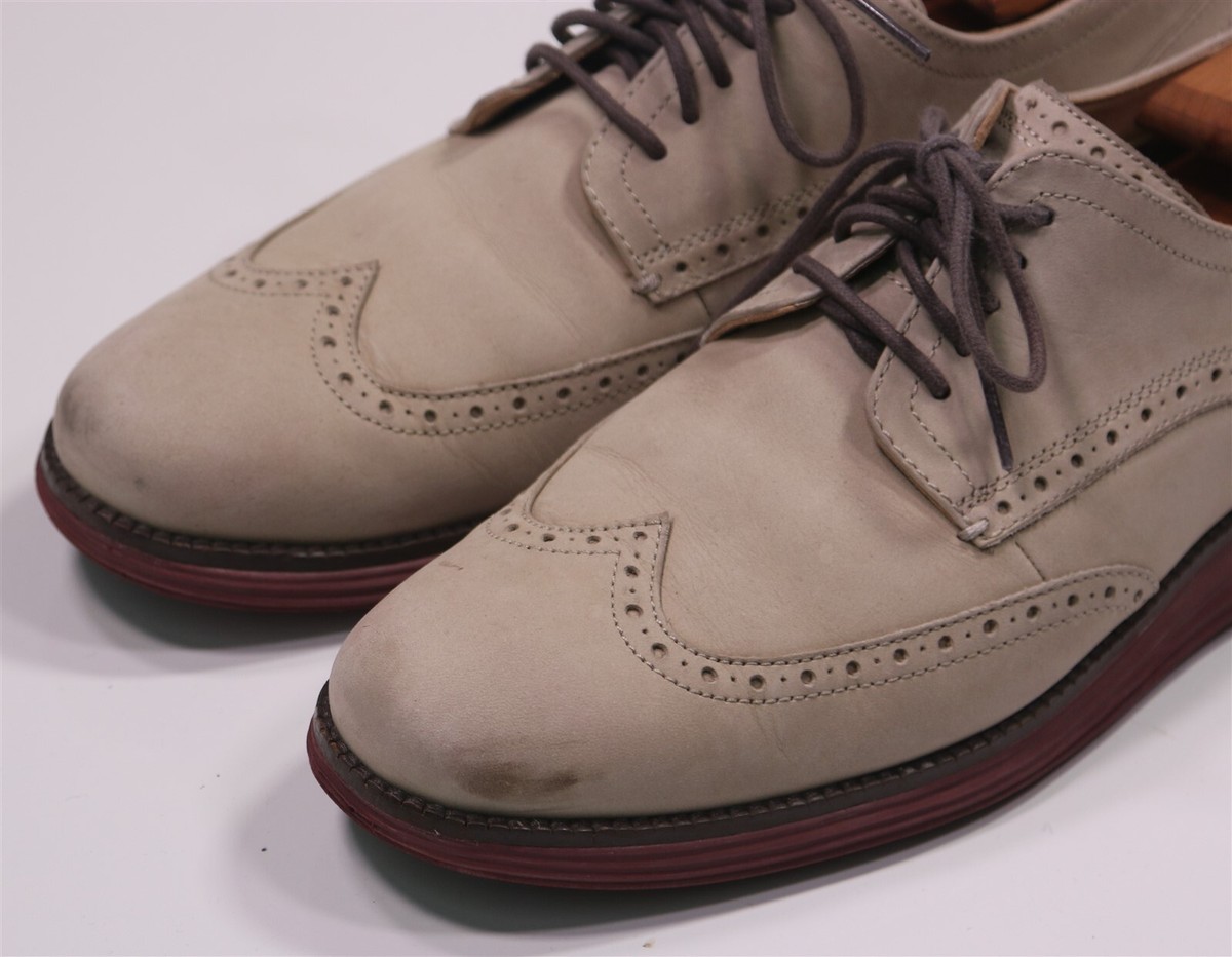 Cole Haan Beige Original Grand Wingtip Oxford Nubuck Dress  display picture 1