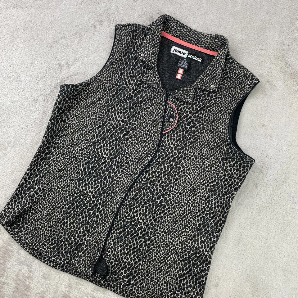 Blusa Jamie Sadock feminina sem mangas estampa de leopardo média golfe PikleBall ativa - Imagem 4 de 4