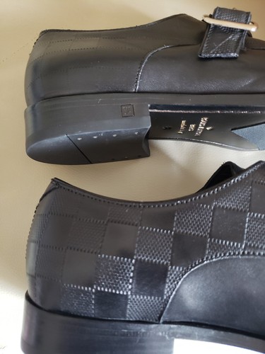 Cinturino Oxford Monk Louis Vuitton da uomo in pelle nera 8 UK/9,5 US Ret $2.000 - Foto 17 di 23