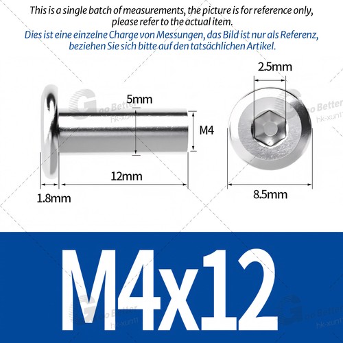 Sleeve Nuts M2-M10 Flat Head Hexagon Socket Furniture Cap Stainless Steel A2 304 - Picture 46 of 144