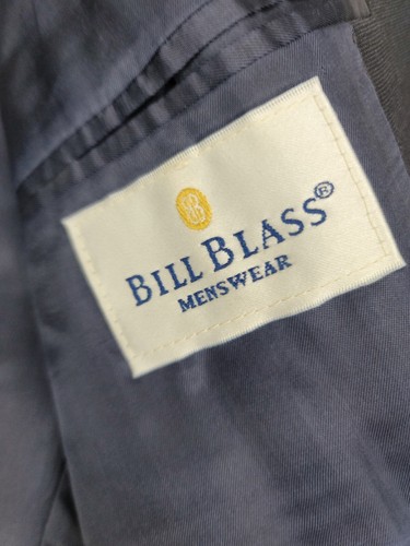 Mens Bill Blass L41 Navy Blue Suit Jacket Bill Blass 90s Long 2-Button Blazer - Picture 8 of 16