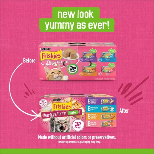 Purina Friskies Pate Variety Pack Surfin & Turfin Nassfutter für Katzen, 5,5oz, 32er Pack - Bild 2 von 11