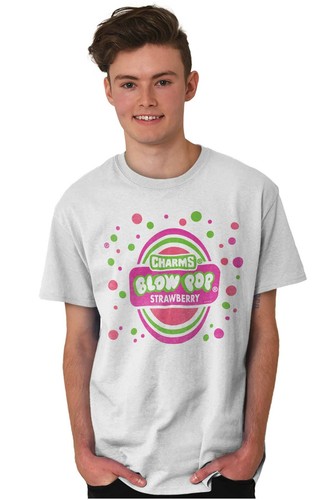 Charms Blow Pop Strawberry Lollipop Costume Womens or Mens Crewneck T Shirt Tee - Picture 4 of 8
