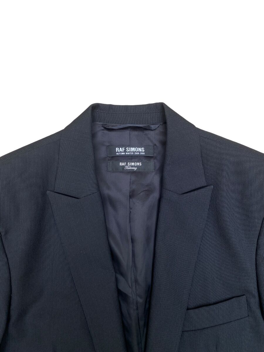 Raf Simons FW 2008 - 2009 Tailor Black Thin Striped Jacket Raf Simons FW 2008 - 2009 Tailor Black Thin Striped Jacket