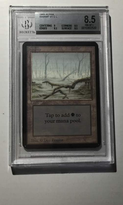 MTG ALPHA EDITION SWAMP (A) 1X LAND - BGS 8.5 NM/MT GRADED MAGIC