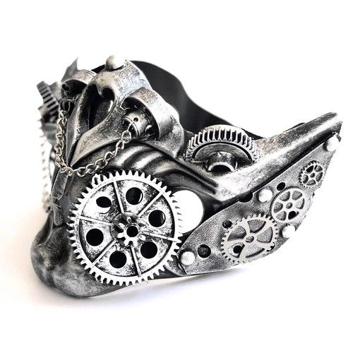 Steampunk Style Half Bottom Face Mask Halloween Costume Cosplay Party - Picture 2 of 24