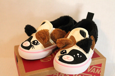 Vans Asher Calico Cat Faux Fur Kitty Sneaker Shoes Toddler Baby Girl Size 5 NEW