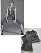 GIANNI VERSACE COUTURE GREY METALLIC MESH PANT SUIT **RARE EDITORIAL**(dress)